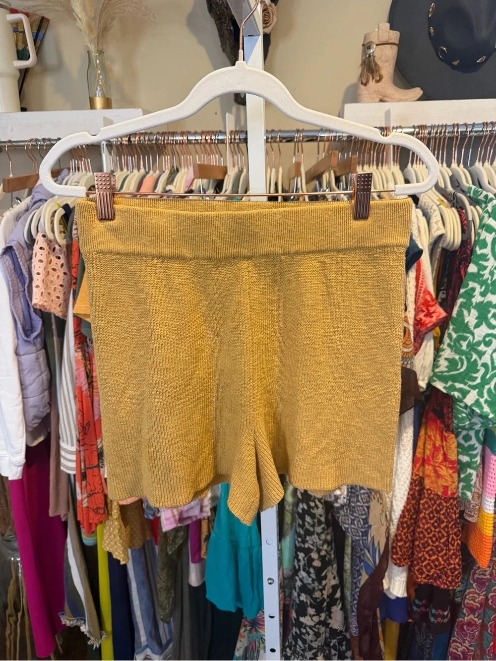 NWOT Free People Malibu Solid Surf Cozy Knit Sweater Set Mustard